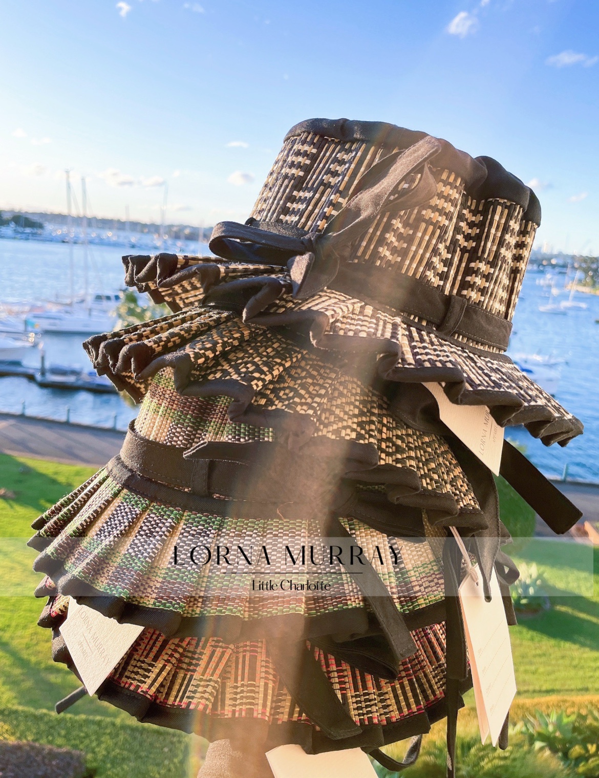 Lorna murray儿童可折叠编织短帽檐遮阳草帽